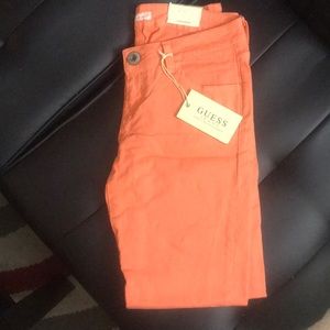 Orange denim guess jeans